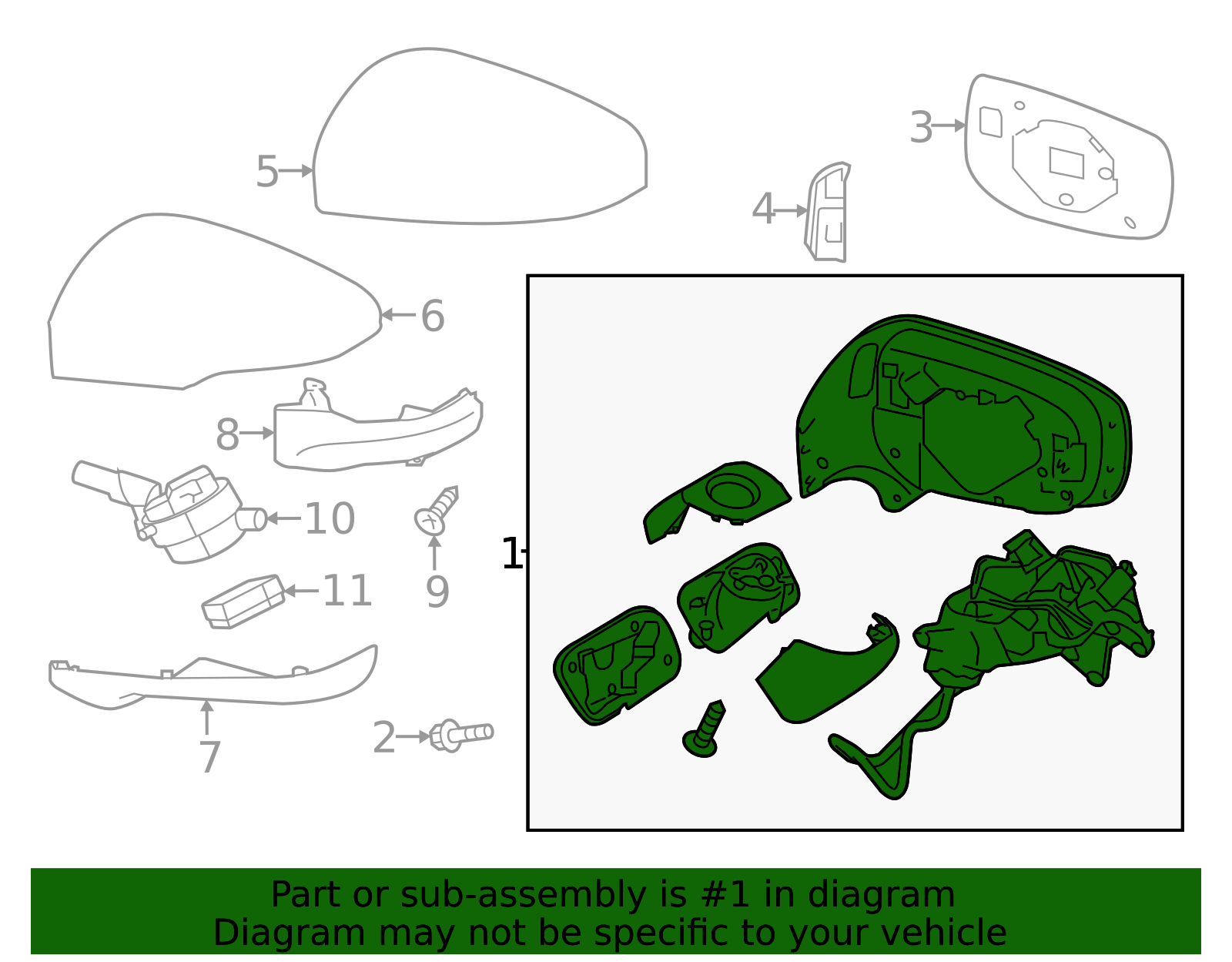 2023 Subaru Ascent Mirror Assembly 91036XC16B | OEM Parts Online