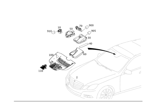 Sensors, Camera and Switches Behind Windshield for 2014 Mercedes-Benz E63 AMG #0