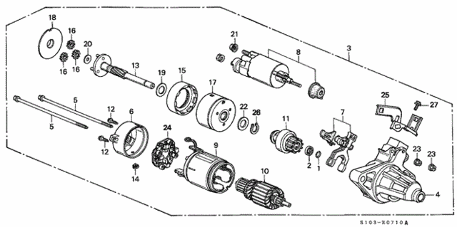Starter Motor (Denso) for 2001 Honda CR-V #0