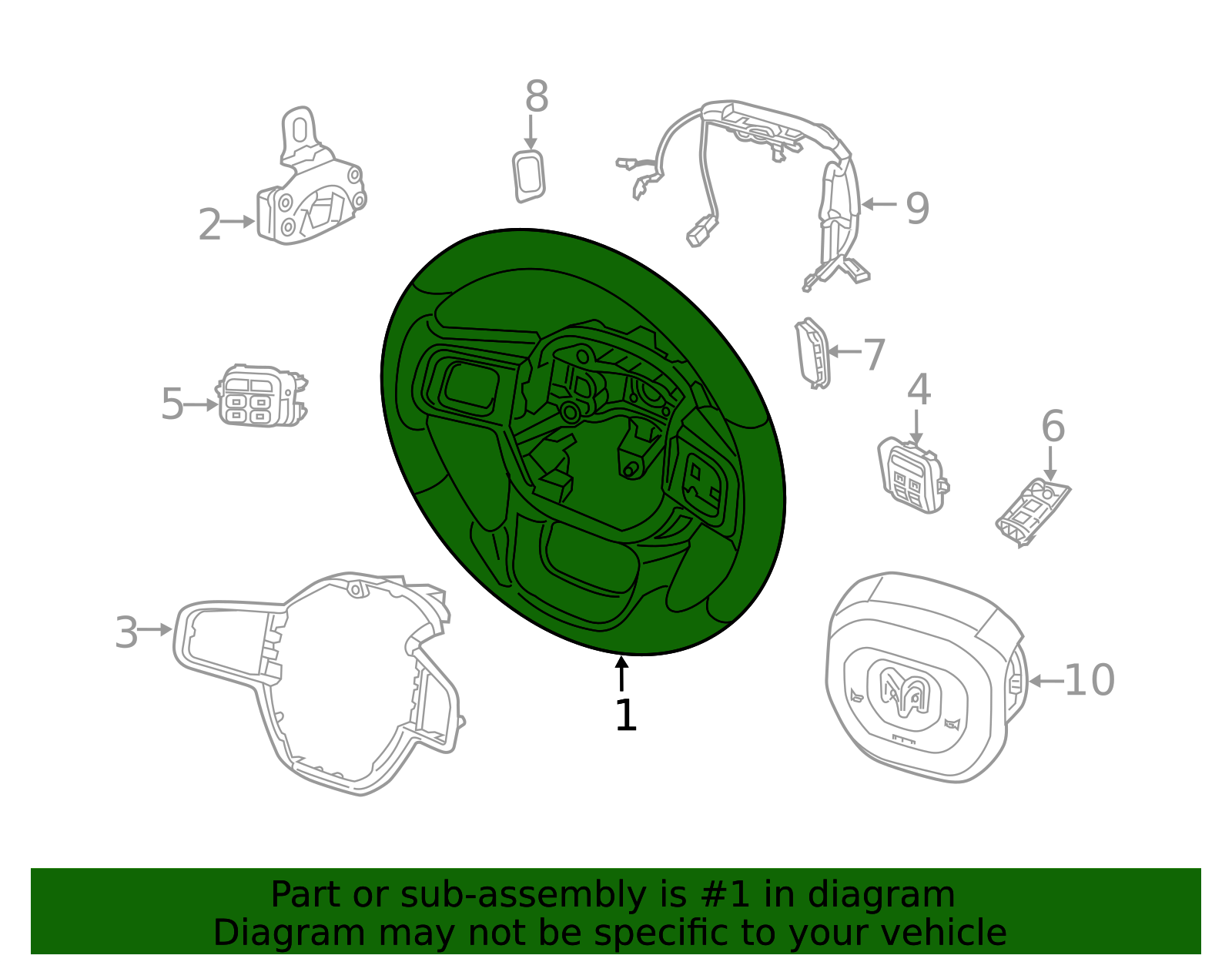 2023-2025 Ram Steering Wheel 7QW982N8AA | Mopar Parts Canada