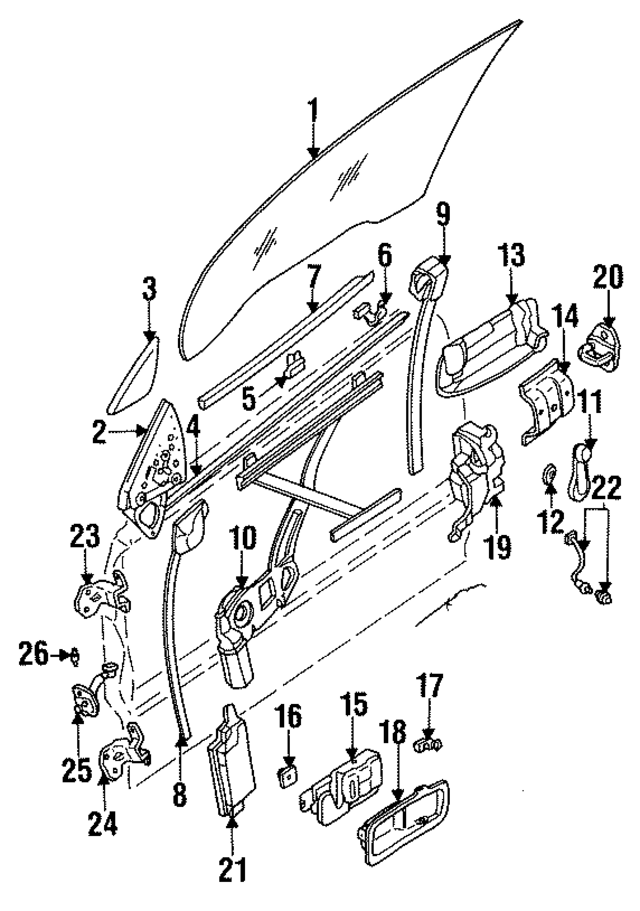 62200AA011NE - : Glass for Subaru Image