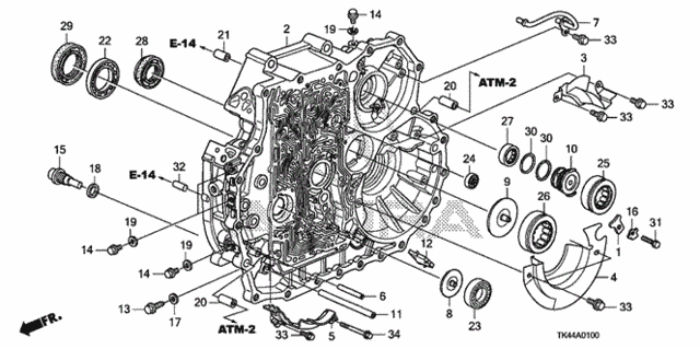 AT Torque Converter Case (5AT) (2WD) for 2011 Acura TL #0