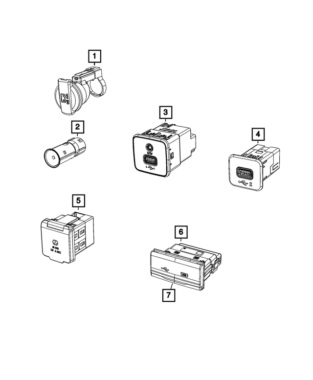 7CG96DX9AA - Electrical: Charging Port Usb for Mopar Image