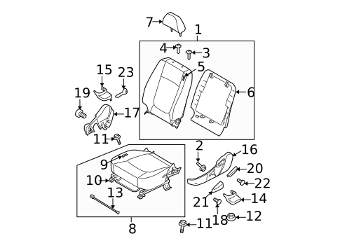 Front Seat Components for 2005 Kia Spectra5 #0