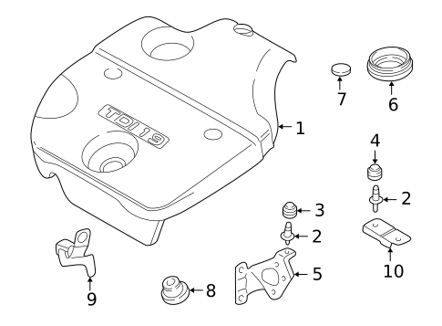 Engine Appearance Cover for 2000 Volkswagen Jetta #0