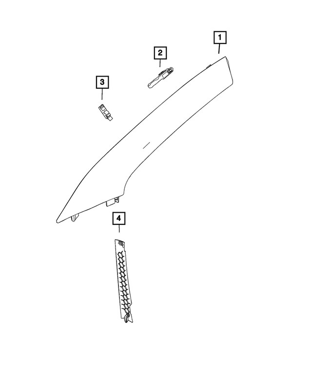 7DR99SA5AB - Interior Trim: A Pillar Molding, Left for Mopar Image