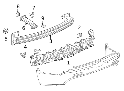 Bumper & Components - Rear for 2019 GMC Acadia #1