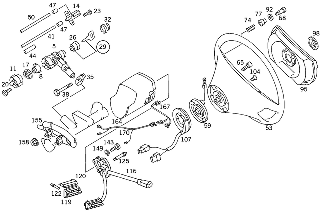 1404604603 - Steering: Steering Wheel for Mercedes-Benz: 190D, 190E, 200, 200D, 260E, 280E, 300CE, 300D, 300E, 300SD, 300SL, 300TD, 300TE, 400E, 400SE, 400SEL, 500SEC, 500SEL, 500SL, 600SEL, 600SL, S420 Image