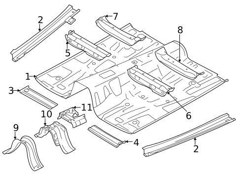 Floor & Rails for 2024 Subaru Legacy #0
