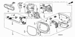 76250TM8316ZB - : Mirror Assembly, L Door *B537M* (Coo)(R.C.)(Heated) (Neutron Blue Metallic) for Honda Image