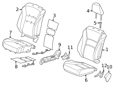 Driver Seat Components for 2014 Honda Accord #2
