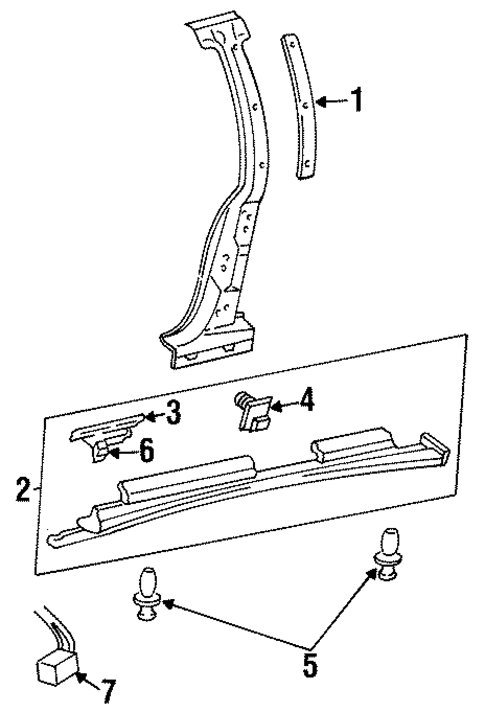 Exterior Trim - Pillars for 1997 Oldsmobile Aurora #0