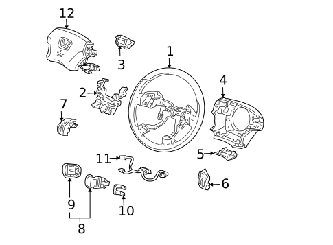 Steering Wheel & Trim for 2007 Honda Accord #0