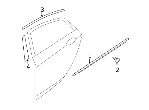 Exterior Trim - Rear Door for 2014 Kia Optima #0