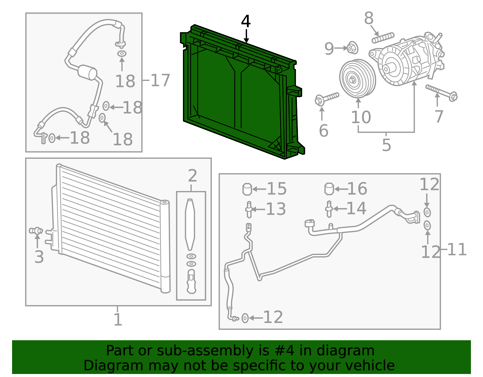 2017-2019 Buick LaCrosse Air Conditioning Condenser Bracket 23336301 ...