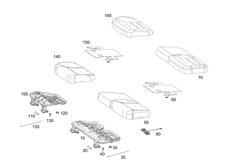 Rear Seat Cushion, Rear Seat Bench Folding for 2017 Mercedes-Benz G550 #0
