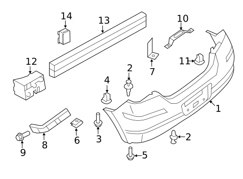 Bumper & Components - Rear for 2010 Nissan Versa #1