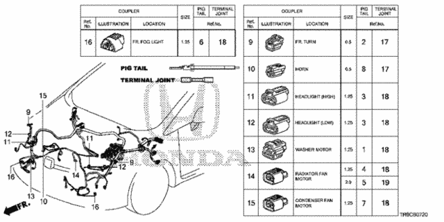 Electrical Connectors (FR.) for 2015 Honda Civic #0