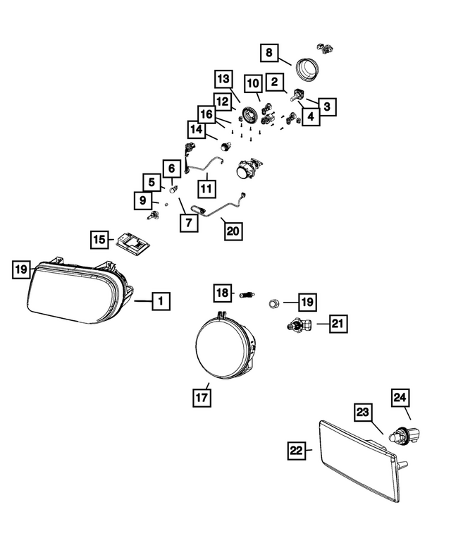 4806165AH - Electrical: Headlamp, Left for Mopar Image