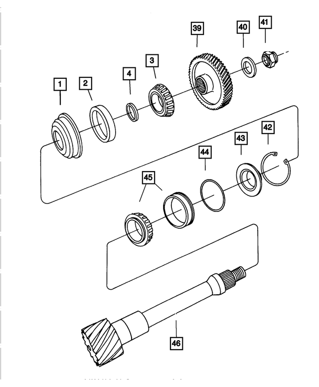 4713443AC - Automatic Transaxle 4 Speed: Output And Transfer Shaft Gear Package for Mopar Image