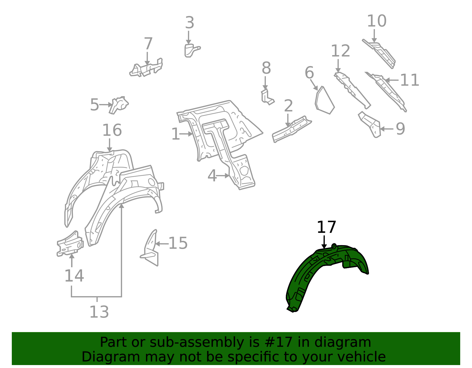 2008-2013 Toyota Highlander Quarter Panel Splash Shield 65637-0E030 ...