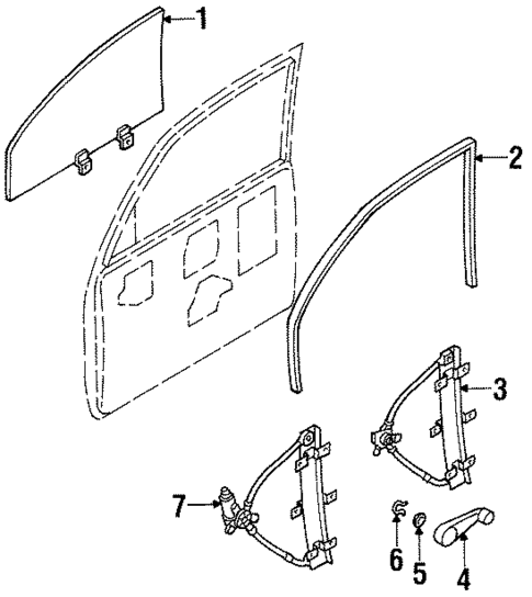 Glass - Door for 2003 Isuzu Rodeo Sport #0