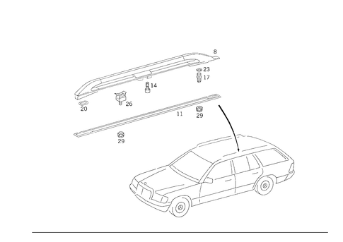 Roof Railing for 1988 Mercedes-Benz 300TE #0
