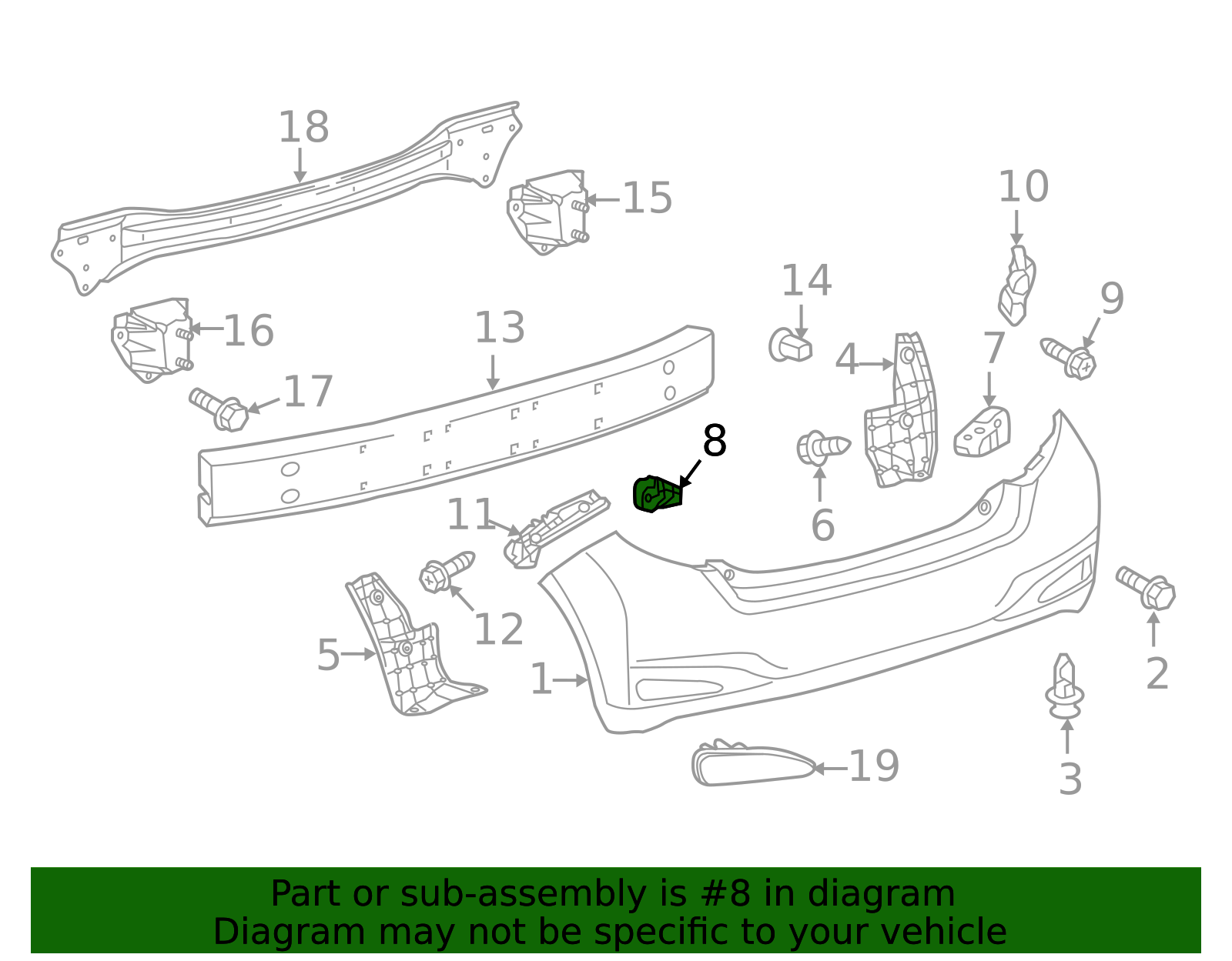 52156-0D040 - Bumper Cover Support Rail 2014 Toyota Yaris | Longo ...