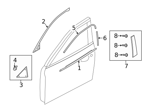 Exterior Trim - Front Door for 2016 Mazda 6 #0