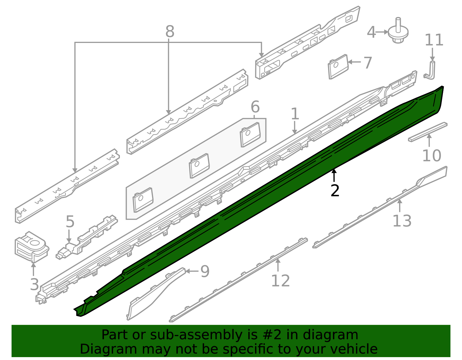51775a62b43 - 2023-2026 BMW Rocker Molding (51-77-5-A62-B43) | BMW