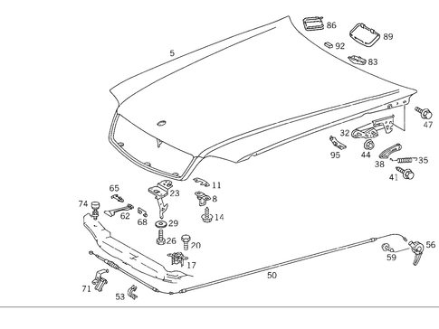 Engine Hood for 1991 Mercedes-Benz 500SL #0