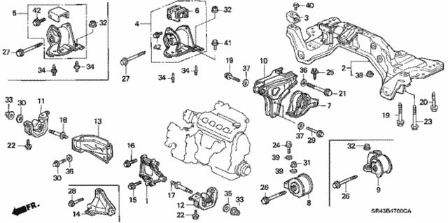 Engine Mount (1) for 1993 Honda Civic #0