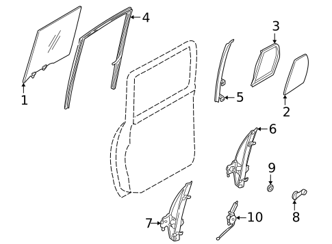 Glass - Rear Door for 2000 Nissan Xterra #0