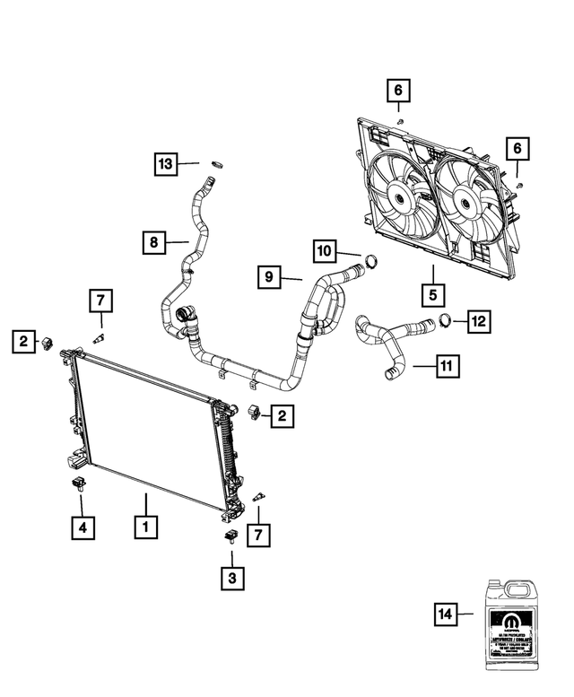 « 5080152AA – Cooling : Flexible Étrier pour Mopar Image »