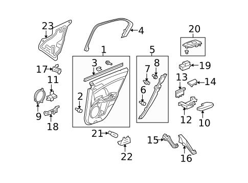 Interior Trim - Rear Door for 2009 Acura TSX #0