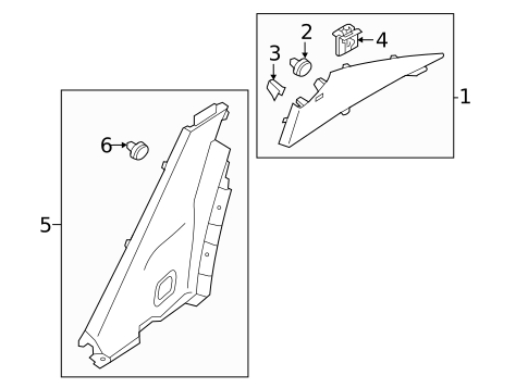 Interior Trim - Quarter Panels for 2023 Kia Rio #0
