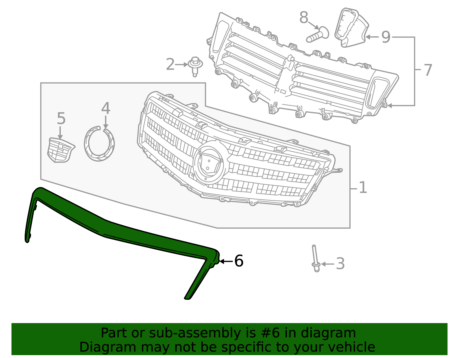 22787973 - High-Quality Front Grille Opening Bezel for AutoNation Parts