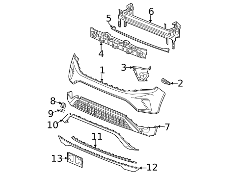 Bumper & Components - Front for 2023 Volkswagen Atlas #0