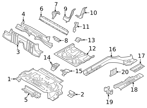 Rear Floor & Rails for 2019 Volvo XC40 #1