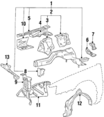 MB408172 - : Upper Rail Gusset for Mitsubishi: Galant, Sigma Image