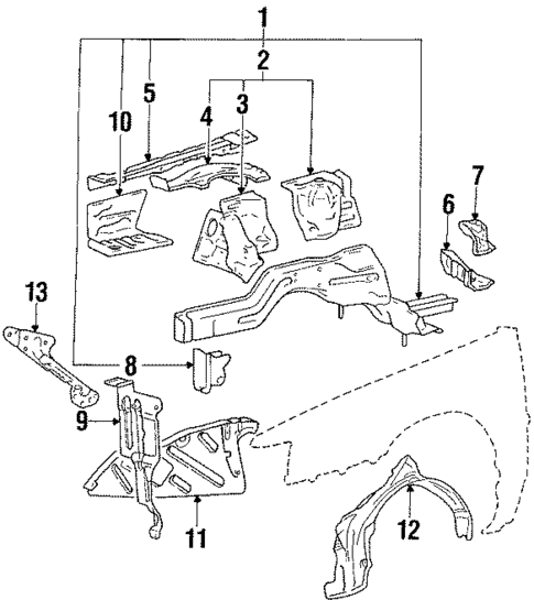 Structural Components & Rails for 1986 Mitsubishi Galant #0