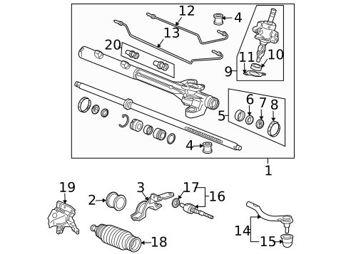 Steering Gear & Linkage for 2005 Honda Accord #1