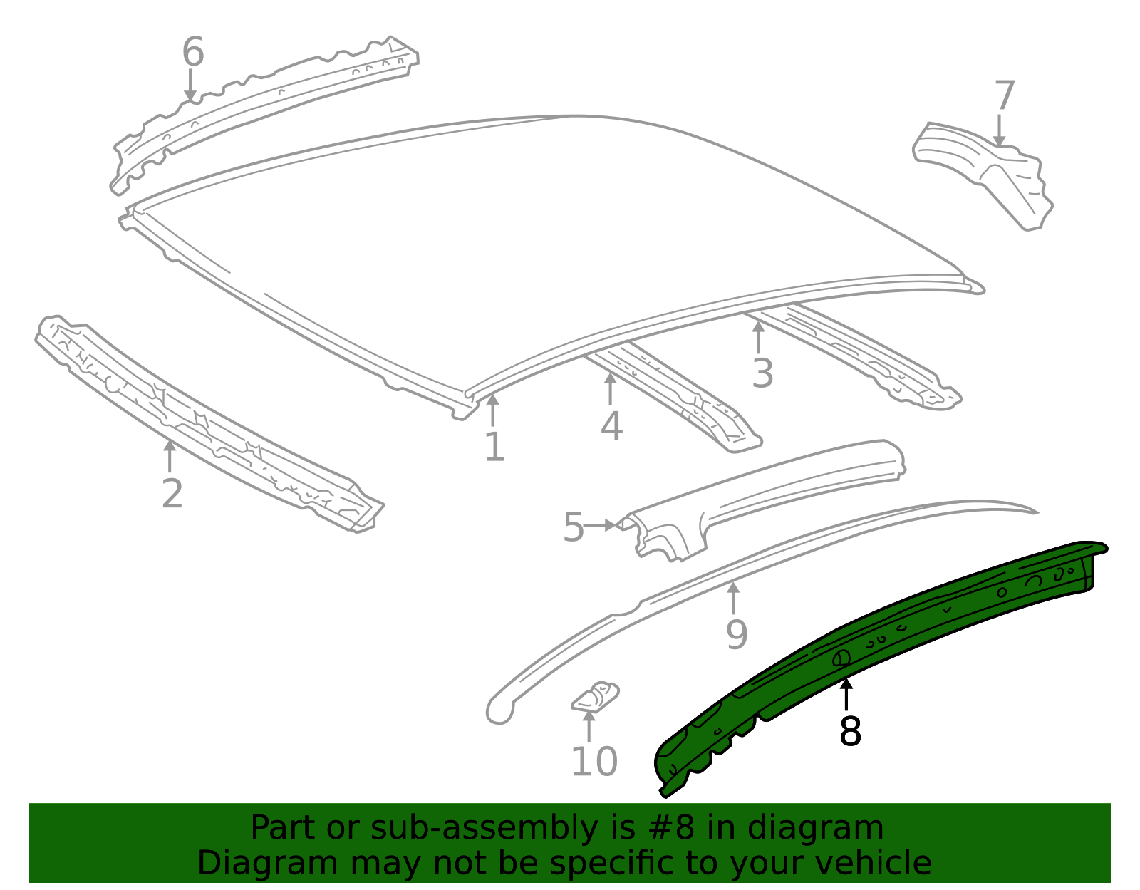 61231-52090 - High-Quality Roof Side Rail Reinforcement for AutoNation ...