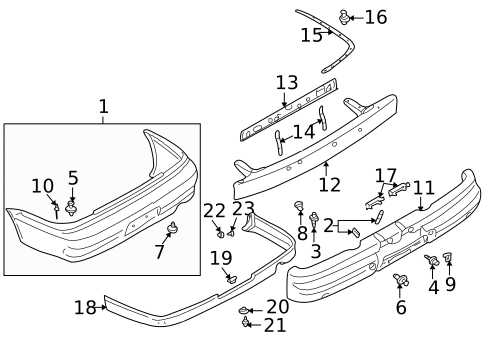 Bumper & Components - Rear for 2002 Mitsubishi Lancer #0