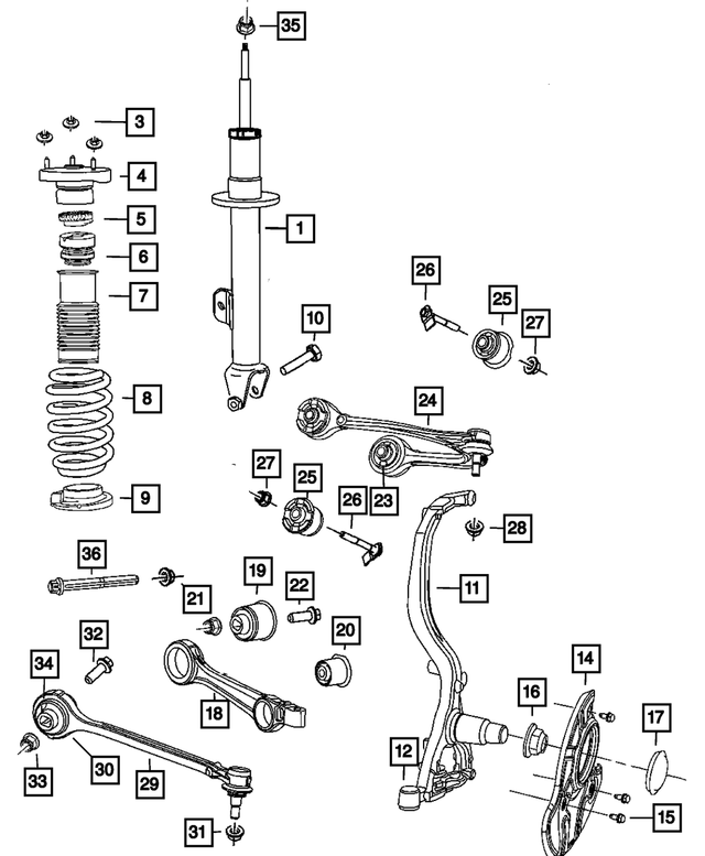 4895623AB - : Front Coil Spring for Mopar Image