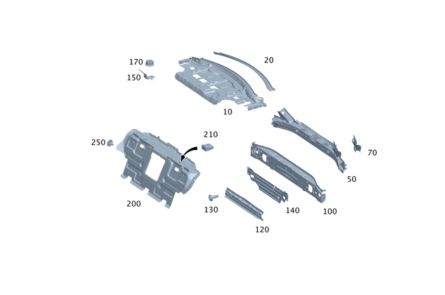 2236463400 - Rear End/Rear Panel: Holder for Mercedes-Benz Image image