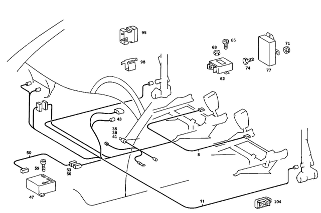 5453319 - Electrical System: Socket for Mercedes-Benz: 190, 190D, 190E, 200, 200D, 220D, 240D, 260E, 280, 280CE, 280E, 300CE, 300D, 300E, 300SE, 300SEL, 300SL, 300TD, 300TE, 380SE, 380SEL, 400E, 500E, 500SL, 560SEC, 560SEL, 560SL, 600SL, C220, C230, C280, C43 AMG Image image