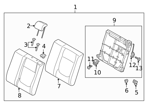 Rear Seat Components for 2022 Hyundai Accent #0