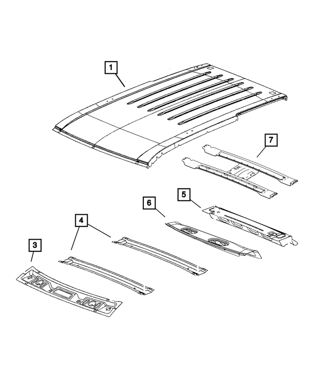 55369449AG - Body Sheet Metal Except Doors: Roof Front Header for Mopar Image image
