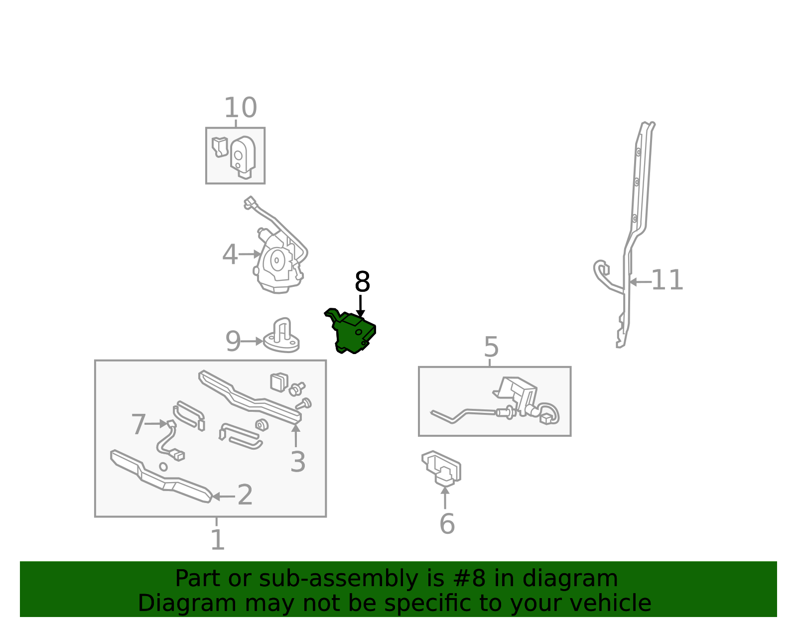 74811-SZA-A01 - 2009-2015 Honda Pilot - Actuator Assembly Glass